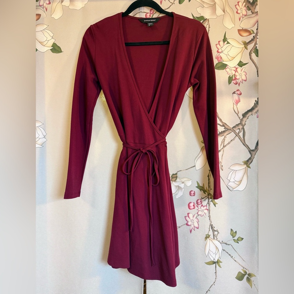 Ballet Core Burgundy Wrap Dress